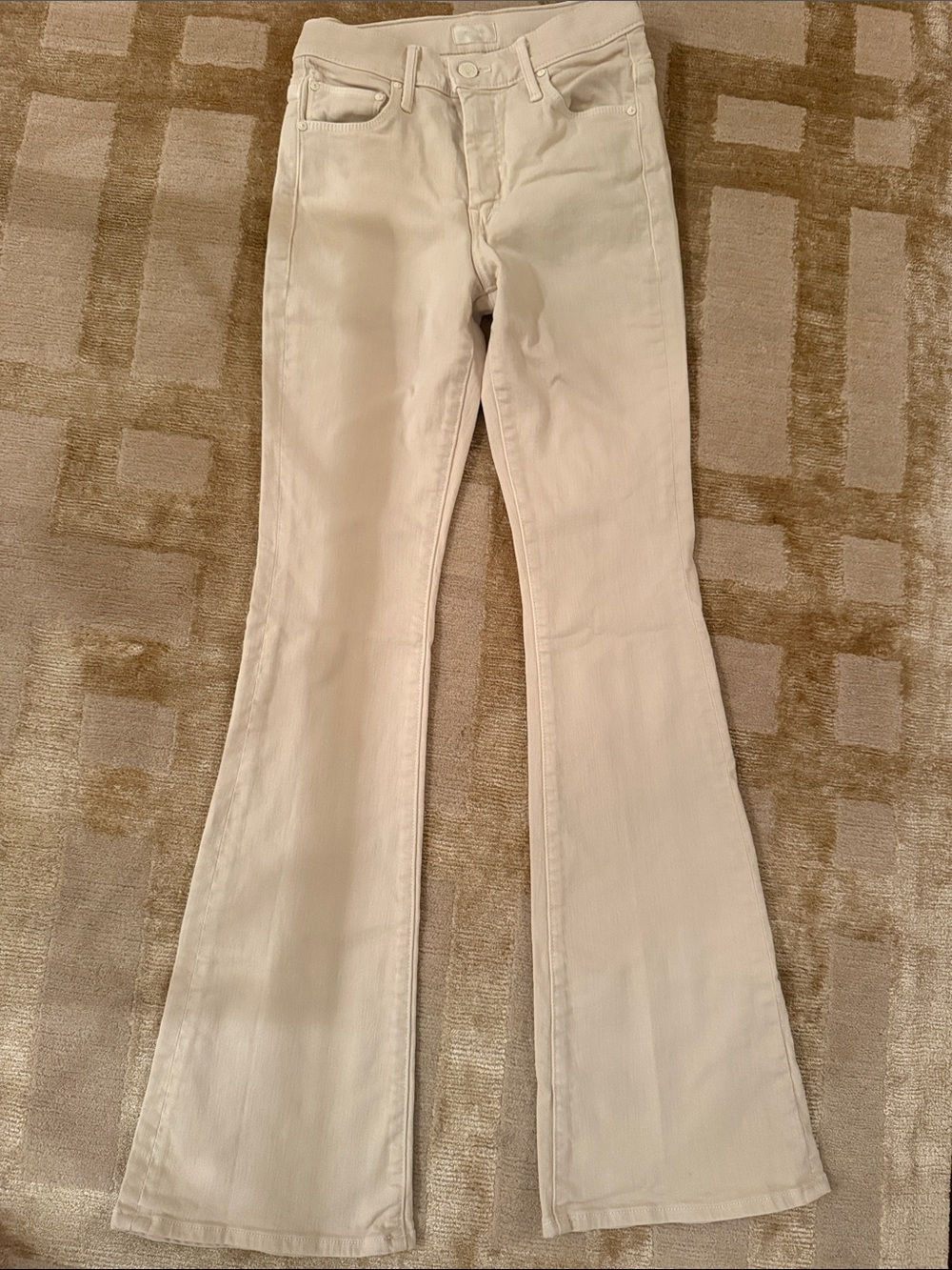Mother Women's Cream Flared Jeans - Classic High-Rise Fit 25